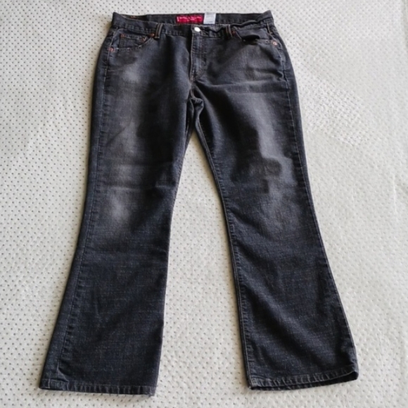 Rare Vintage Levi’s 515 Bootcut Jeans - Charcoal Black Faded Y2K 16 women's - Picture 2 of 15